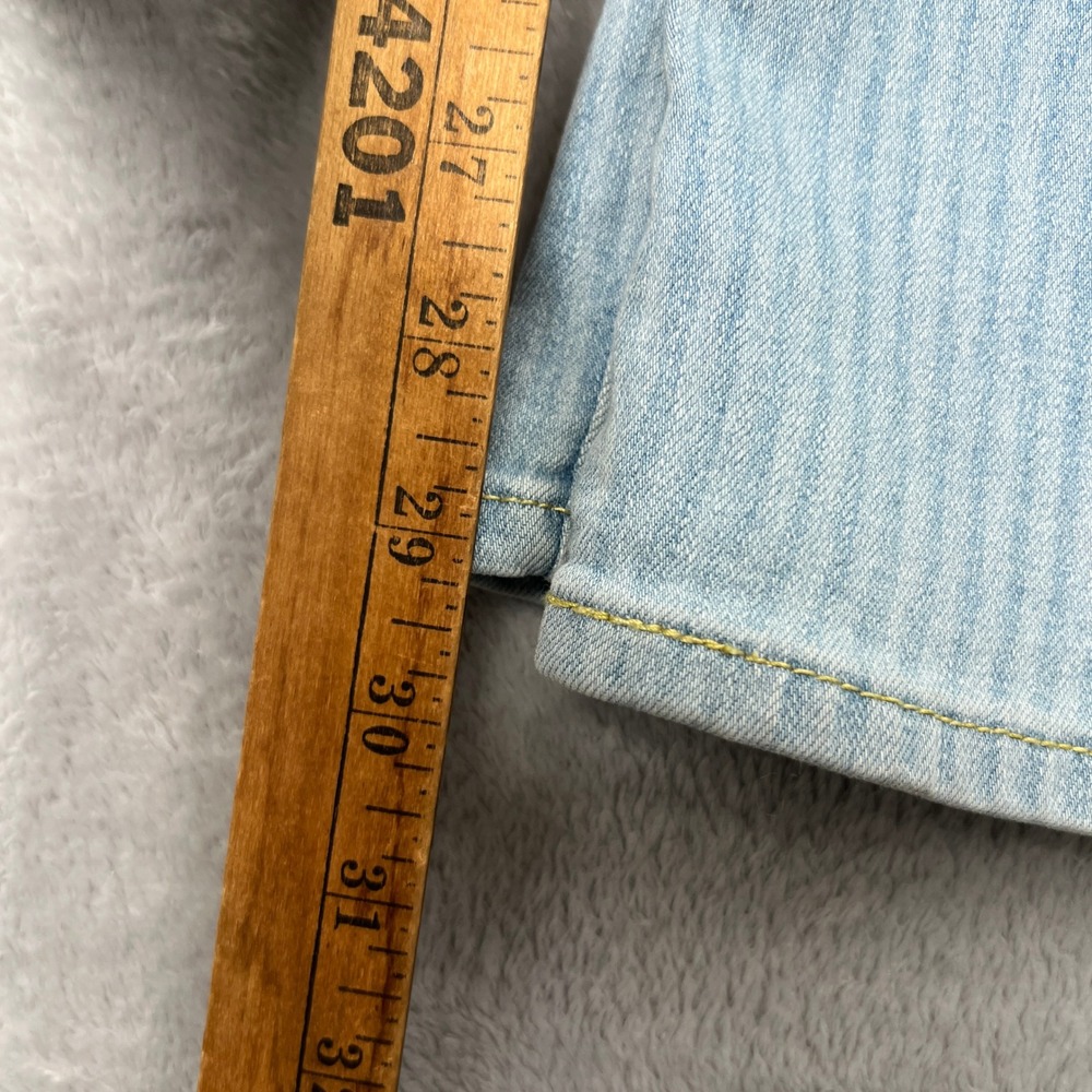 Levi's 726 High Rise Flare Jeans Size 31 Light Blue Women Pinstripe Retro Boho - Picture 13 of 14